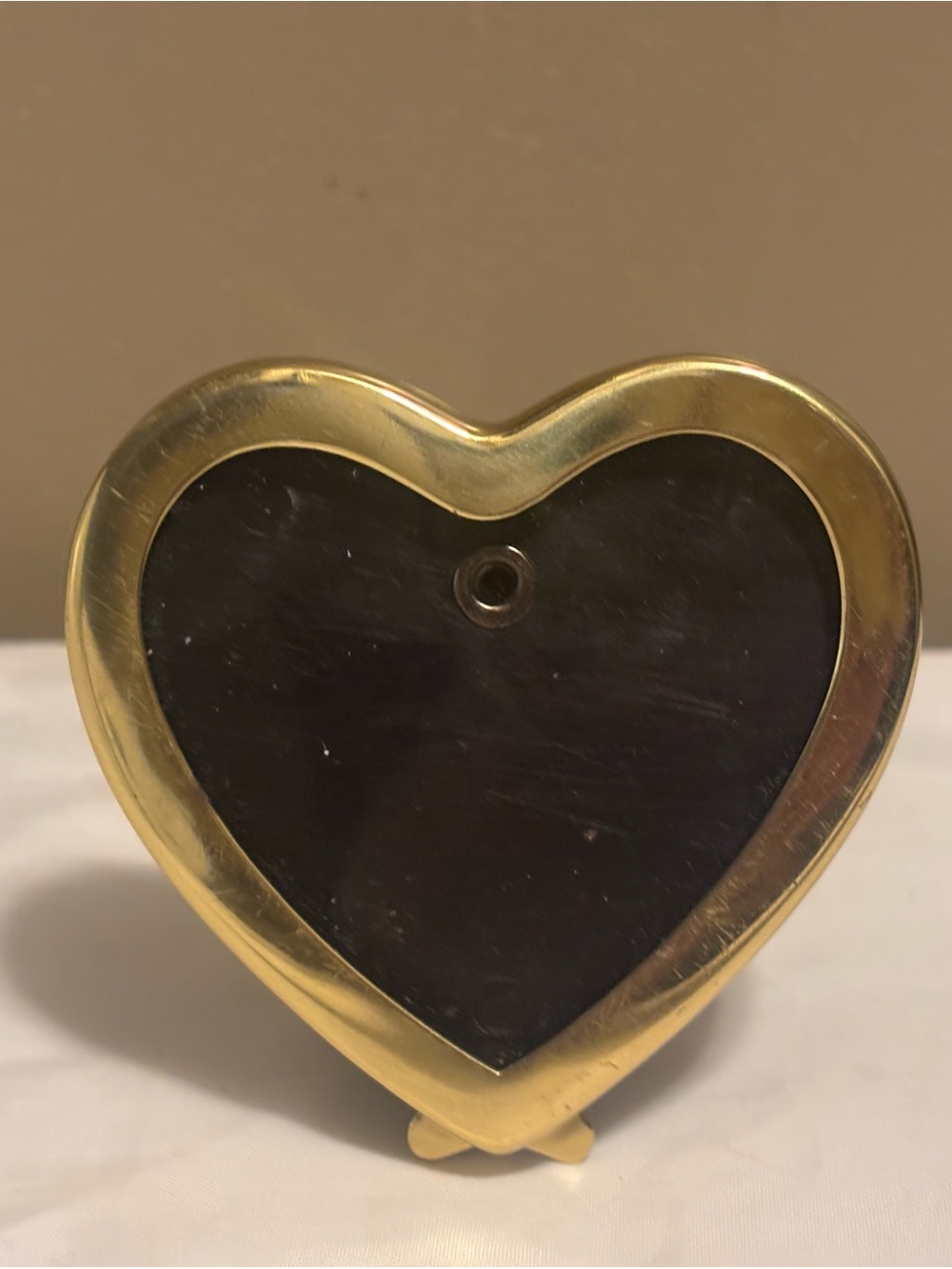 Brass Heart Photo Frame - Gold Heart-Shaped Home Accent